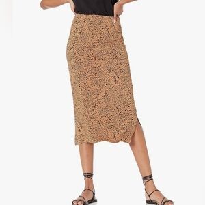 Amazon Essentials Pull On Knit Midi Skirt Leopard Print XL